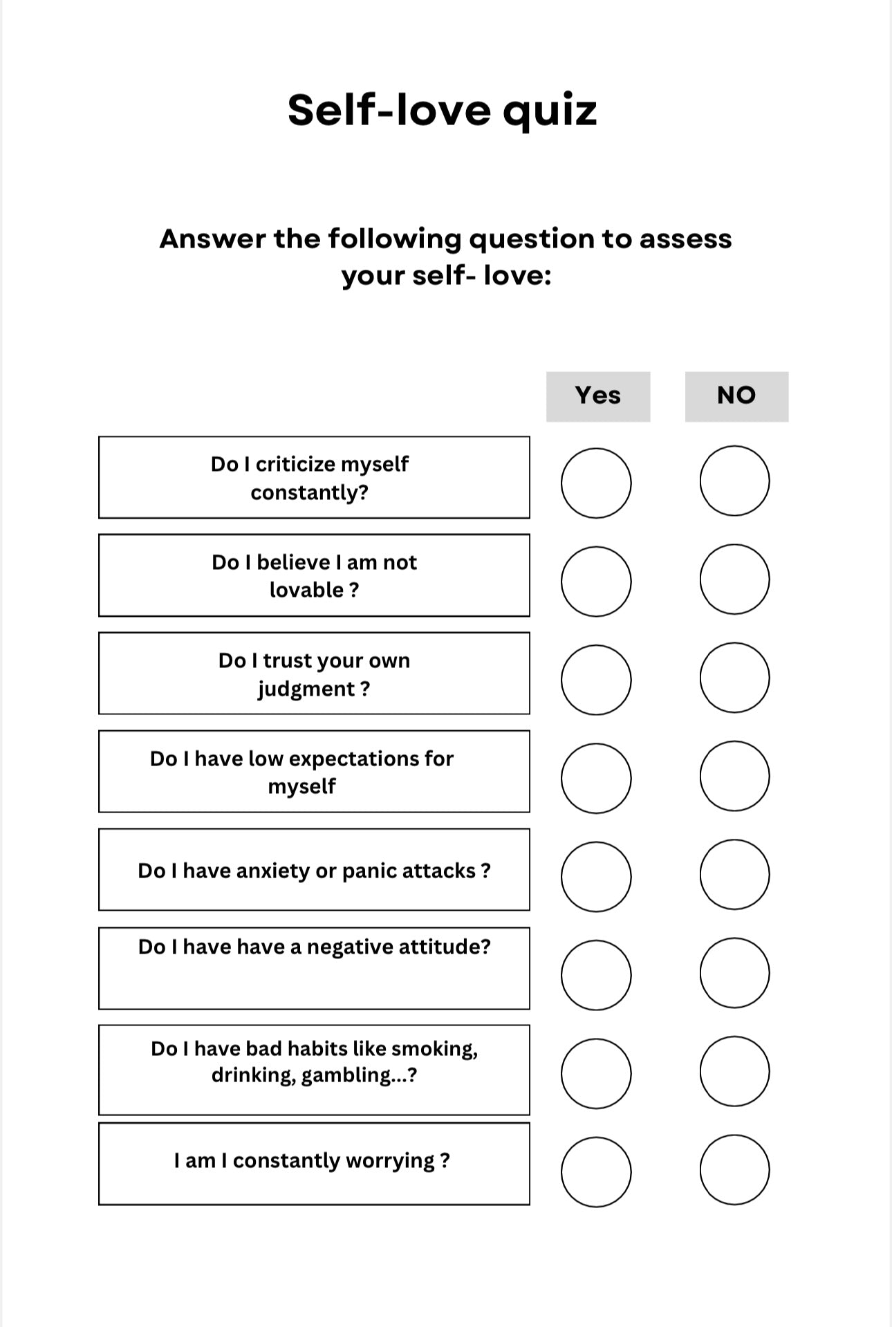 Self Love Digital Workbook