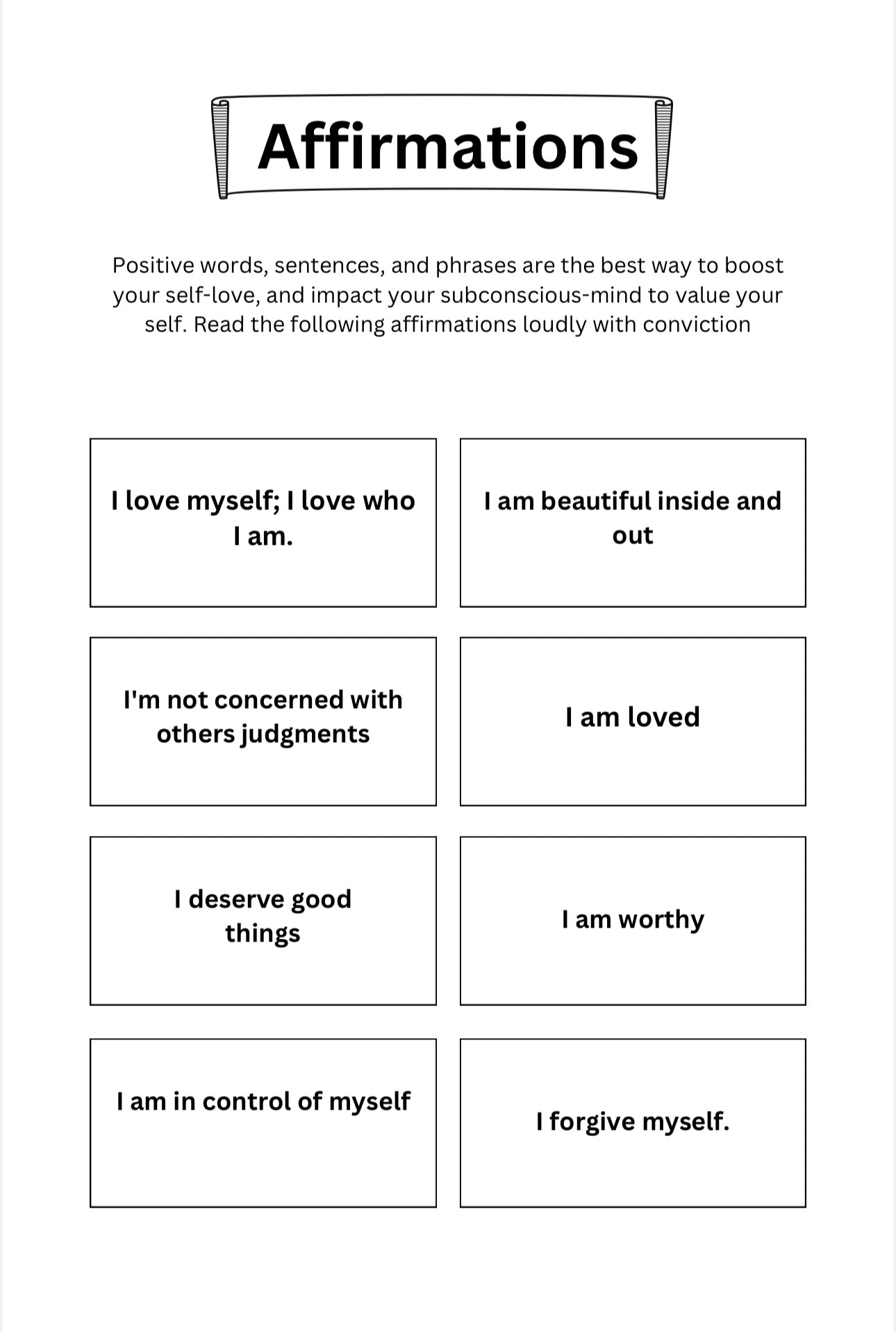 Self Love Digital Workbook
