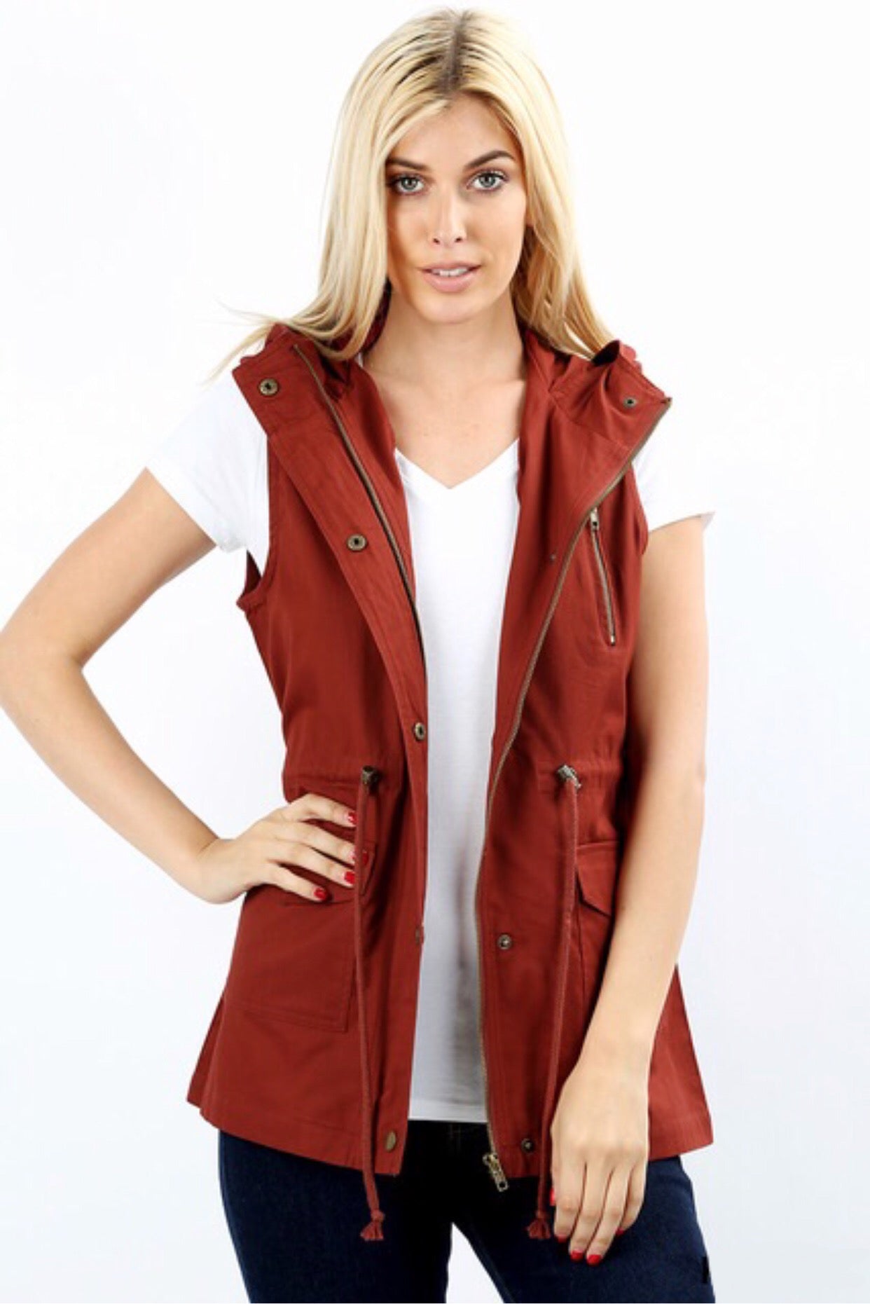 Nicole Burgundy Vest