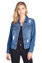 Summer distressed denim jacket