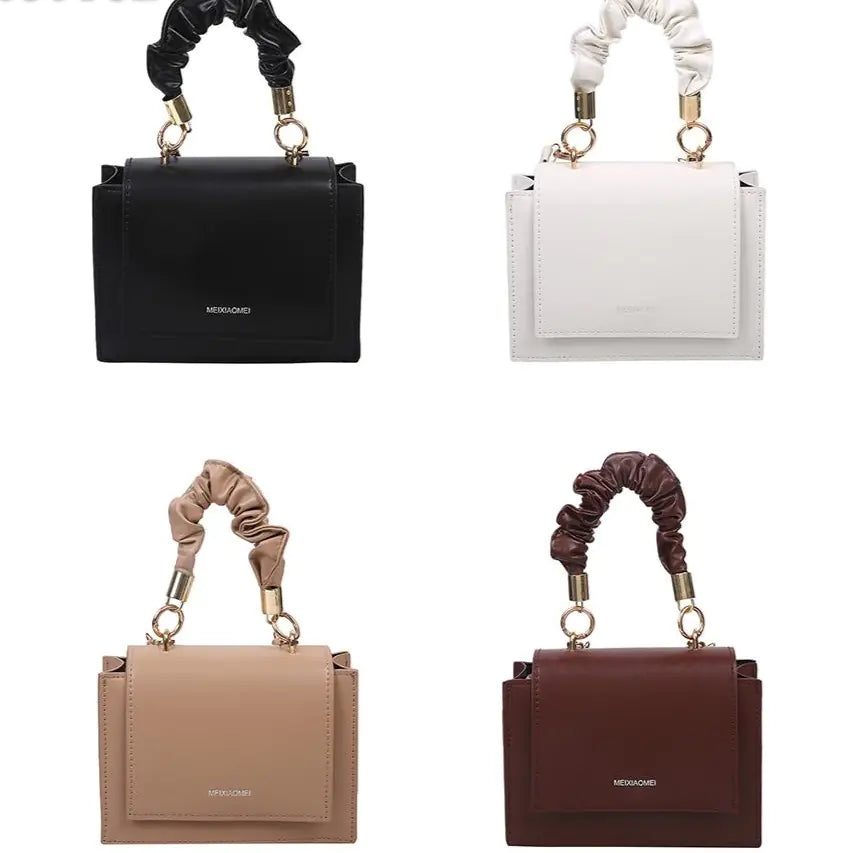 Lacy Handle Pleated Handbags